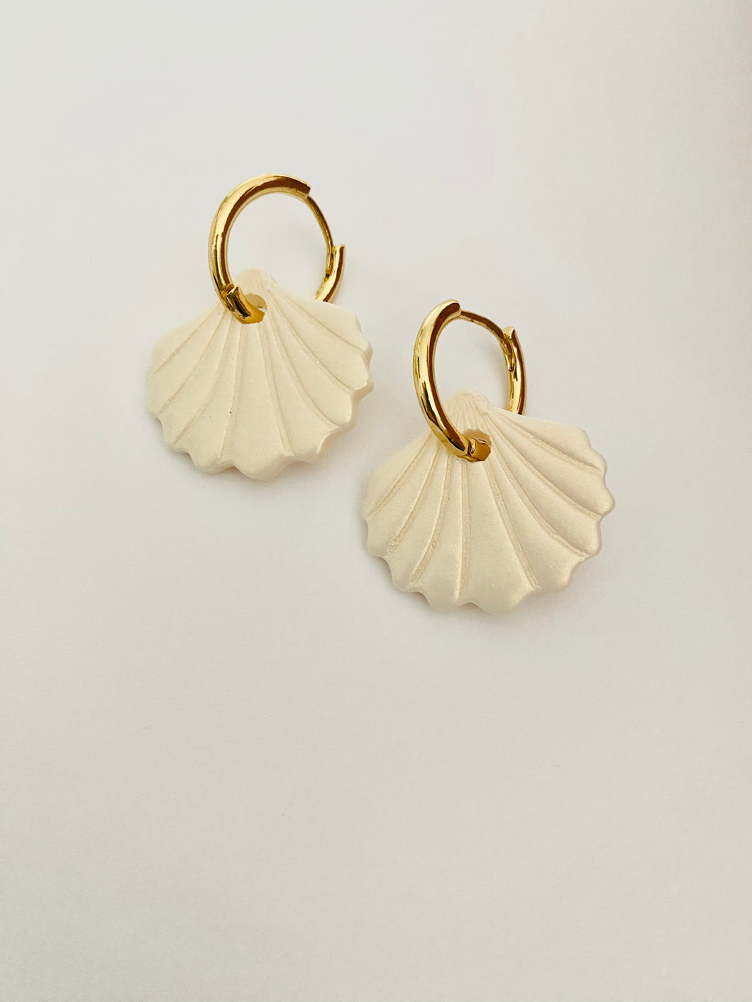 Pearlescent Shell Hoops